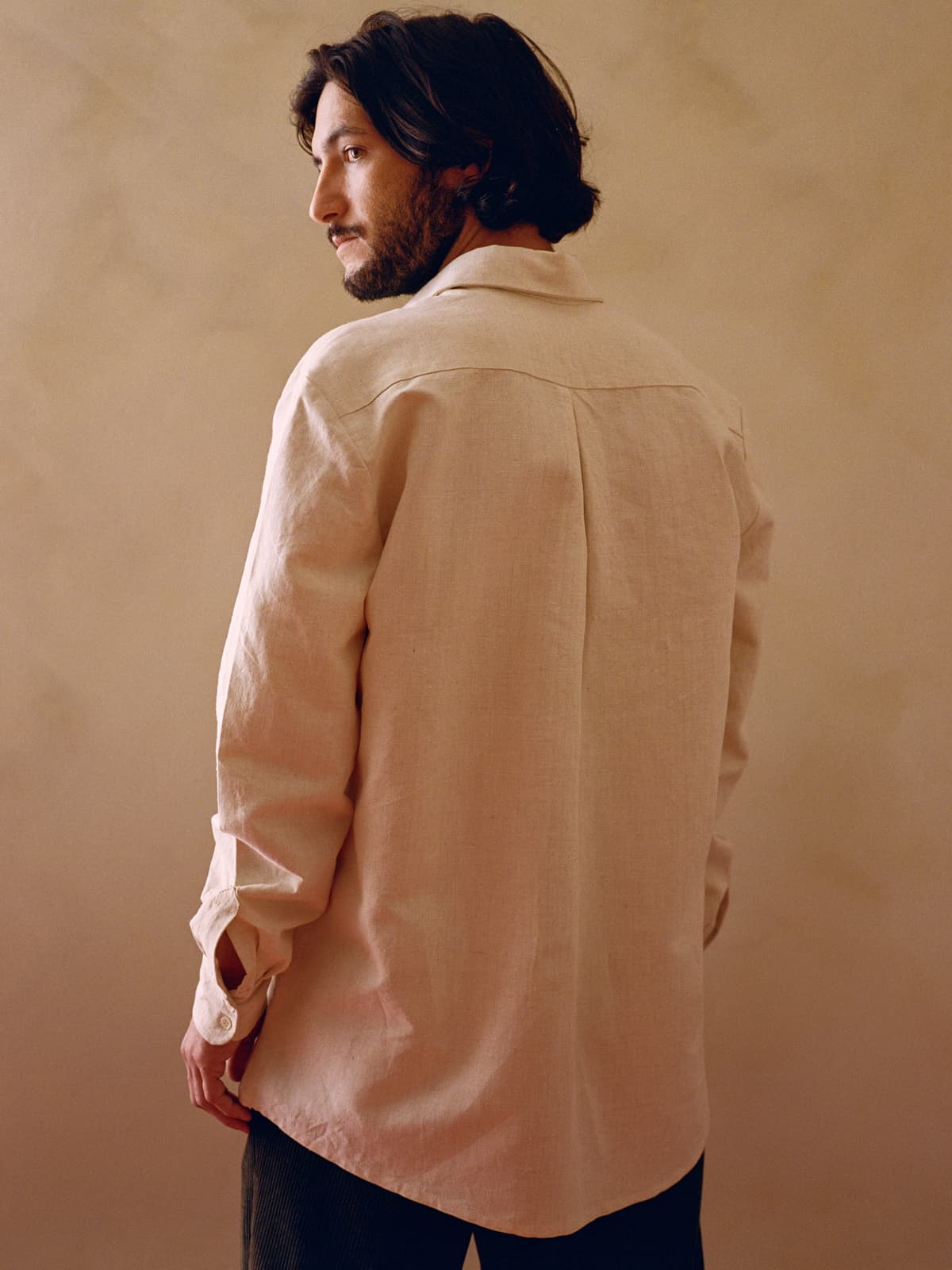 antique french linen shirt - Provence -